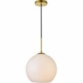 Cling Baxter 1 Light Pendant Ceiling Light with Frosted White Glass Brass CL2955337